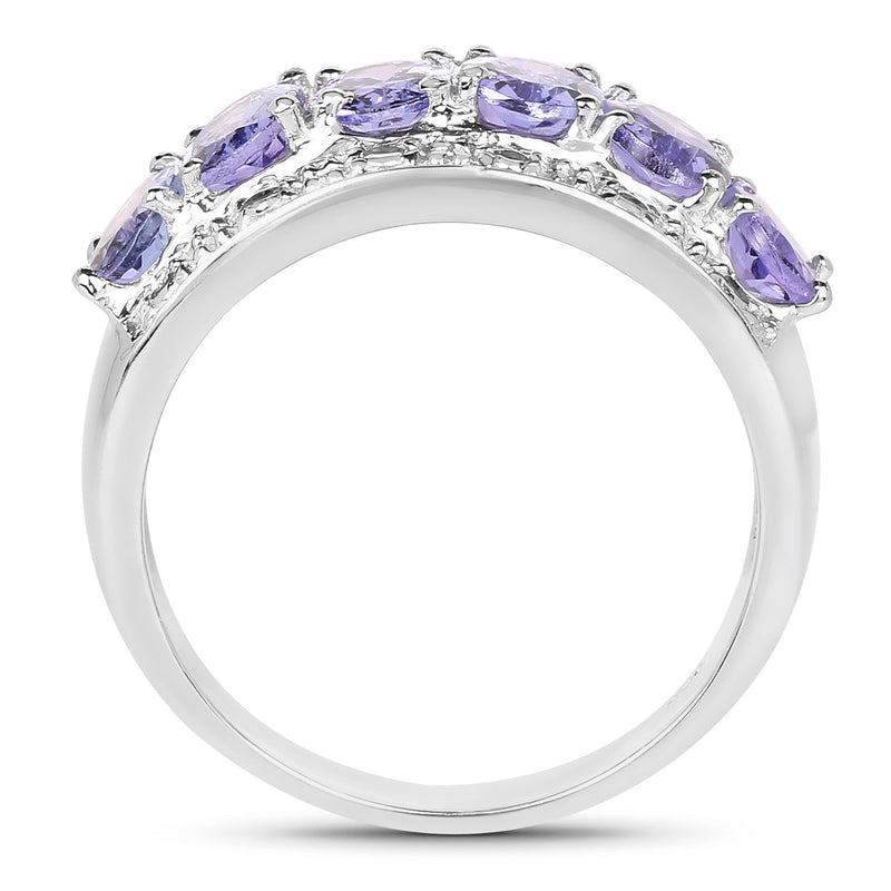 Bids.com 2.64 Carat Genuine Tanzanite .925 Sterling Silver Ring Rings