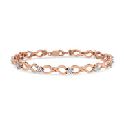Bids.com 10K Rose Gold Plated .925 Sterling Silver 1/2 Cttw Diamond Infinity Link Tennis Bracelet (H-I Color, I2-I3 Clarity) -7â€ Bracelets