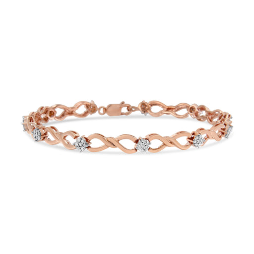 Bids.com 10K Rose Gold Plated .925 Sterling Silver 1/2 Cttw Diamond Infinity Link Tennis Bracelet (H-I Color, I2-I3 Clarity) -7â€ Bracelets
