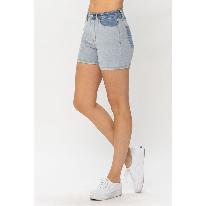 Judy Blue Color Block Denim Shorts