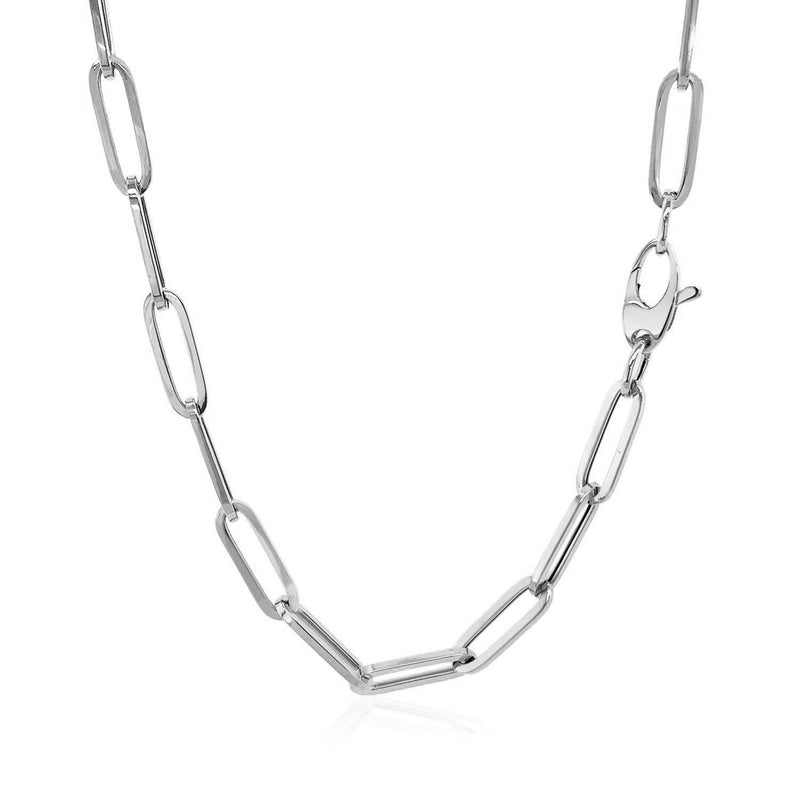 Bids.com 14k White Gold Bold Paperclip Chain (4.2 mm) Necklaces