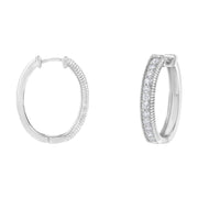 Bids.com 10KT White Gold Diamond Hoop Earring (1.00 cttw, H-I Color, I1-I2 Clarity) Earrings