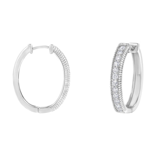 Bids.com 10KT White Gold Diamond Hoop Earring (1.00 cttw, H-I Color, I1-I2 Clarity) Earrings