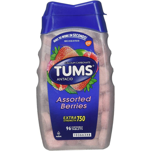 Tums Tums Antacid, Extra Strength, 750 Mg, Chewable Tablets, Assorted Berries Health & Beauty