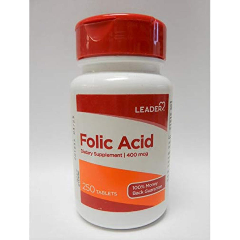 Leader Leader, Folic Acid, 400 Mcg, Tablets Vitamins & Supplements