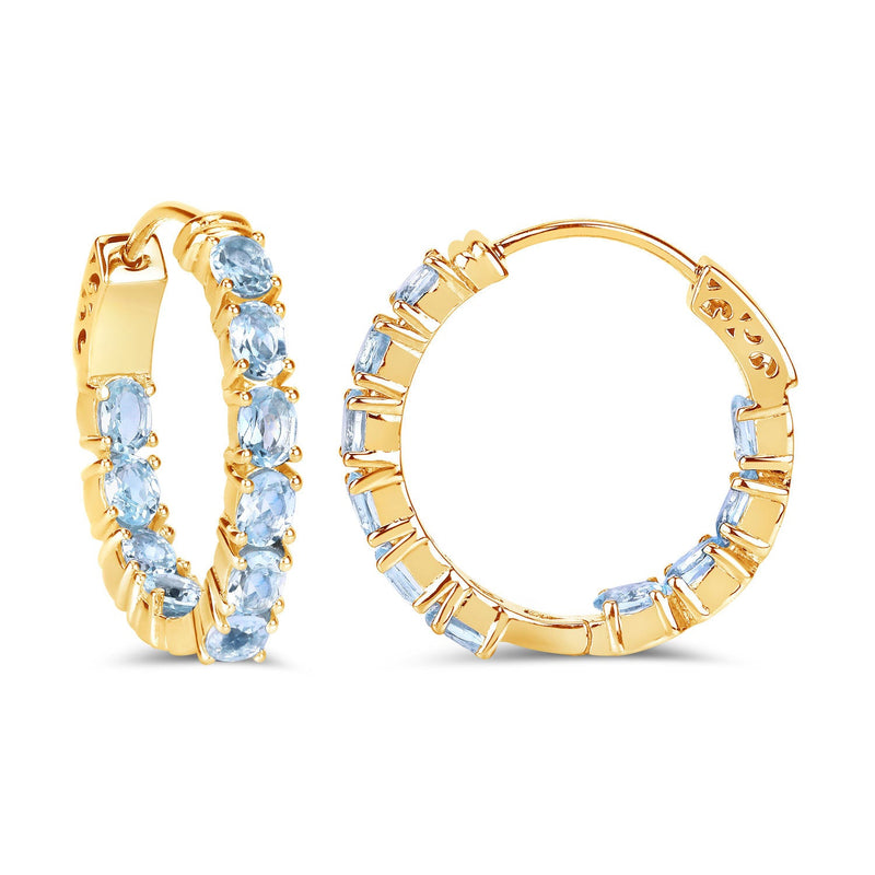 Bids.com 3.80 Carat Genuine Blue Topaz .925 Sterling Silver Earrings Earrings