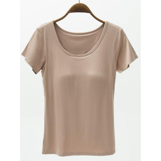 Round Neck Modal T-Shirt with Bra