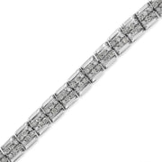 Bids.com .925 Sterling Silver 2.0 Cttw Diamond 7" Round Miracle Plate Link Bracelet (I-J Color, I2-I3 Clarity) Bracelets
