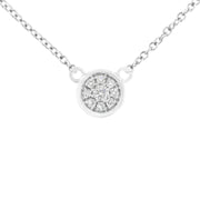 Bids.com 10K White Gold 1/4 Cttw Diamond Flower Pendant Necklace (I-J Color, I2-I3 Clarity) - Adjustable 16-18" chain Necklaces