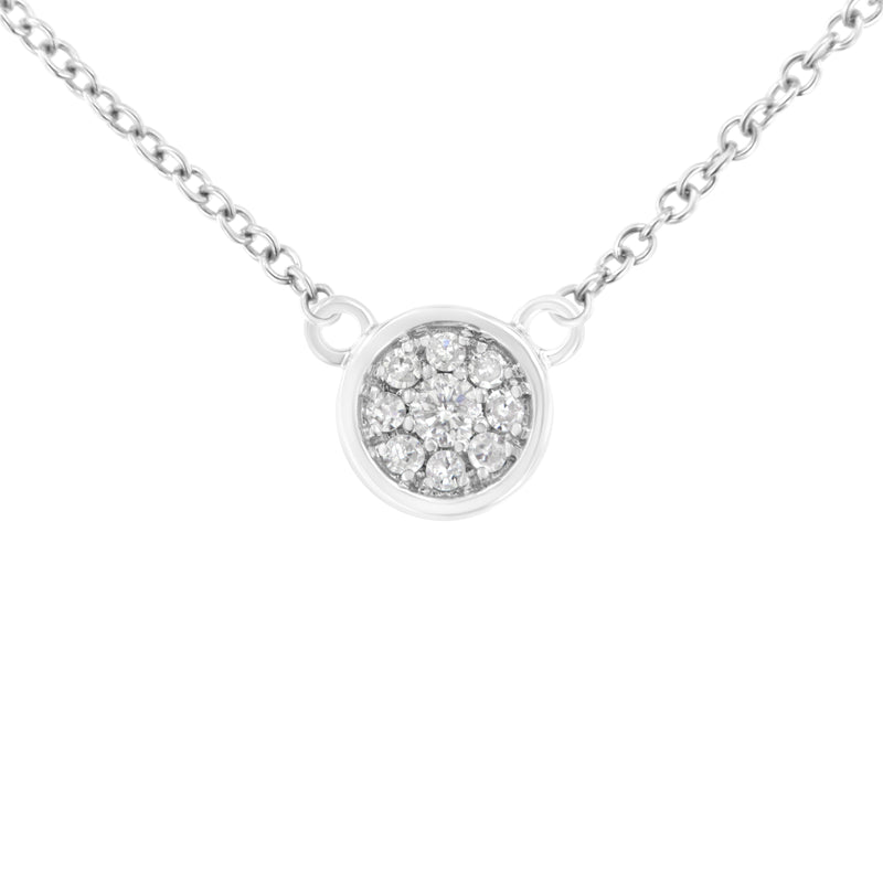 Bids.com 10K White Gold 1/4 Cttw Diamond Flower Pendant Necklace (I-J Color, I2-I3 Clarity) - Adjustable 16-18" chain Necklaces