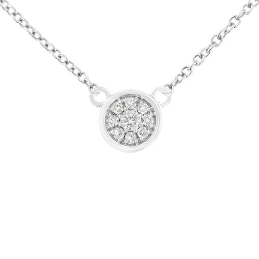 Bids.com 10K White Gold 1/4 Cttw Diamond Flower Pendant Necklace (I-J Color, I2-I3 Clarity) - Adjustable 16-18" chain Necklaces