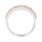 Bids.com 10K White and Rose Gold 1/3 Cttw Diamond Split Shank and Infinity Ribbon Band Ring (I-J Color, I1-I2 Clarity) - Size 6 Rings