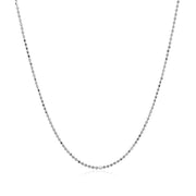 Bids.com 14k White Gold Diamond Cut Bead Chain 1.0mm Necklaces