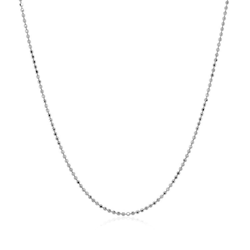 Bids.com 14k White Gold Diamond Cut Bead Chain 1.0mm Necklaces
