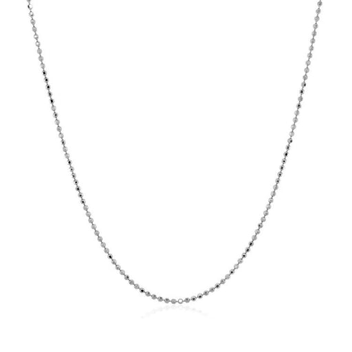 Bids.com 14k White Gold Diamond Cut Bead Chain 1.0mm Necklaces