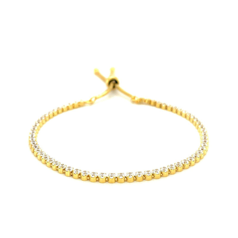 Bids.com Adjustable Tennis Style Bracelet with Cubic Zirconia in Sterling Silver Bracelets