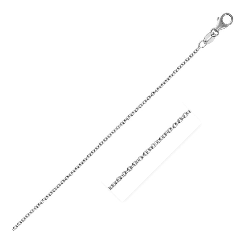 Bids.com 14k White Gold Round Cable Link Chain 1.5mm Necklaces