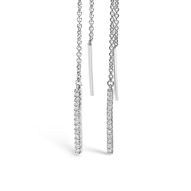 Bids.com 10K White Gold 1/10 Cttw Diamond Threader Earrings Earrings
