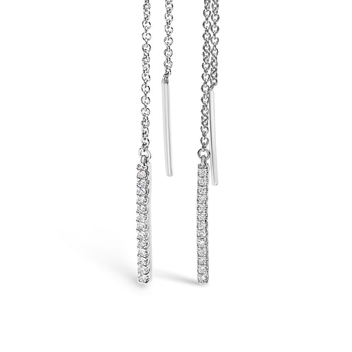 Bids.com 10K White Gold 1/10 Cttw Diamond Threader Earrings Earrings