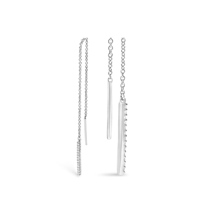 Bids.com 10K White Gold 1/10 Cttw Diamond Threader Earrings Earrings