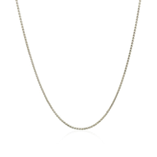 Bids.com 14k White Gold Diamond Cut Round Wheat Chain 1.0mm Necklaces