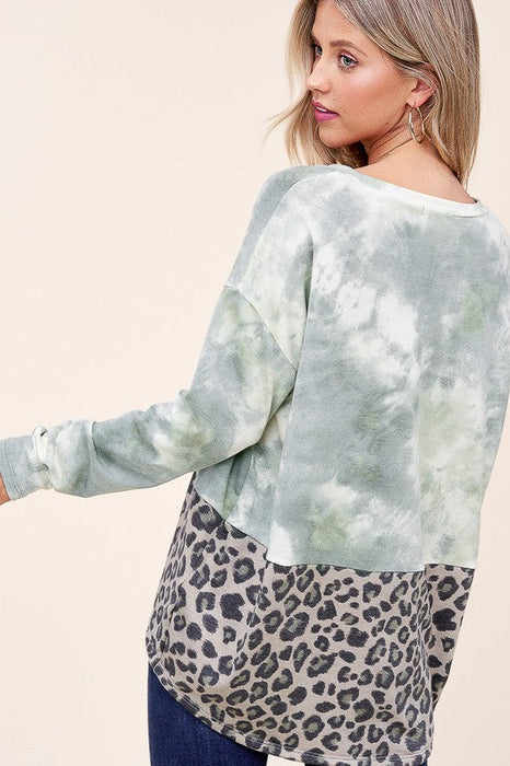 Plus Cloud Tie Dye Cheetah Boxy Top