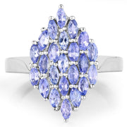 Bids.com 1.84 Carat Genuine Tanzanite .925 Sterling Silver Ring Rings