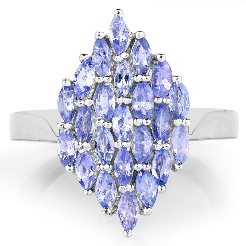 Bids.com 1.84 Carat Genuine Tanzanite .925 Sterling Silver Ring Rings