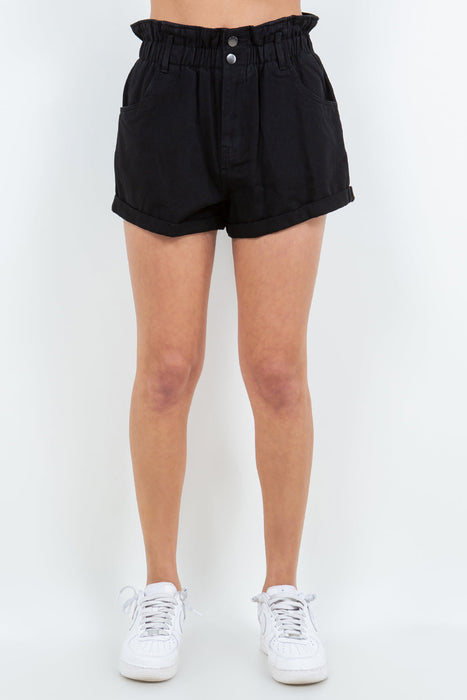 High Waist Paper Bag Shorts