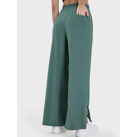 Slit Wide Leg Active Pants