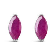 Bids.com .925 Sterling Silver 1/2 Cttw Created Pink Ruby Gemstone Solitaire Stud Earrings Earrings