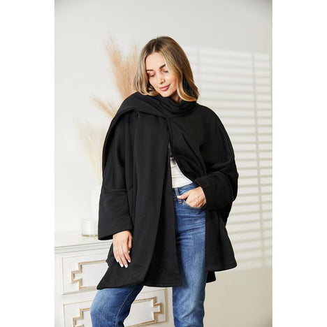 HEYSON Open Front Cardigan with Scarf Design