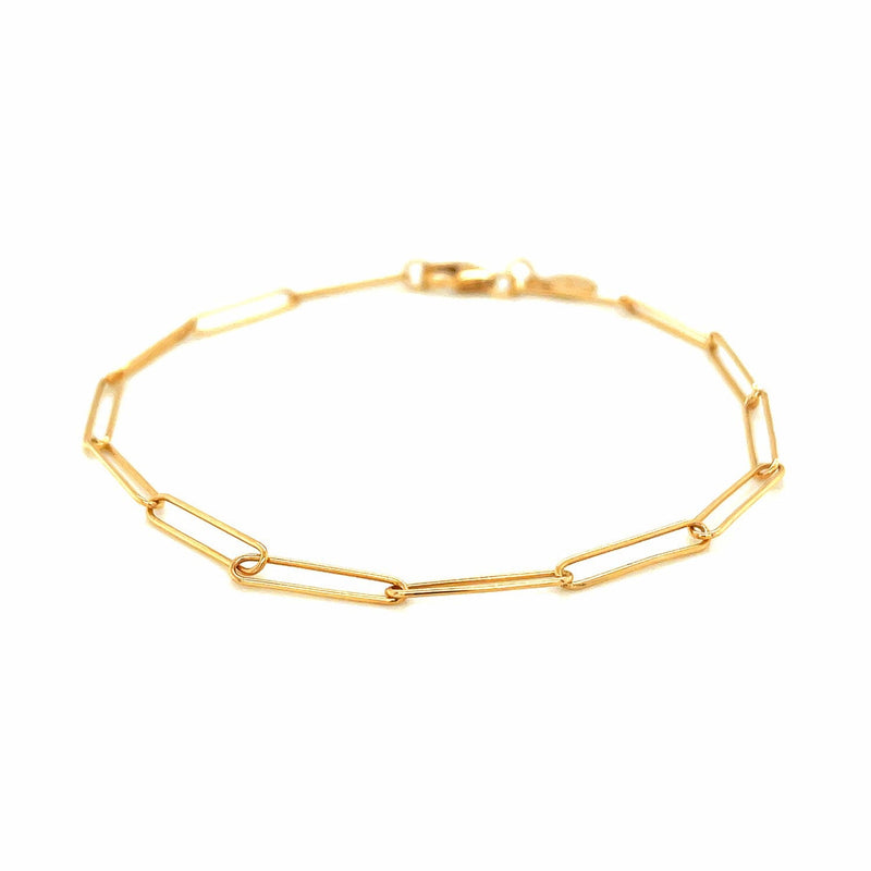 Bids.com 14k Yellow Gold Wire Paperclip Bracelet (2.7mm) Bracelets