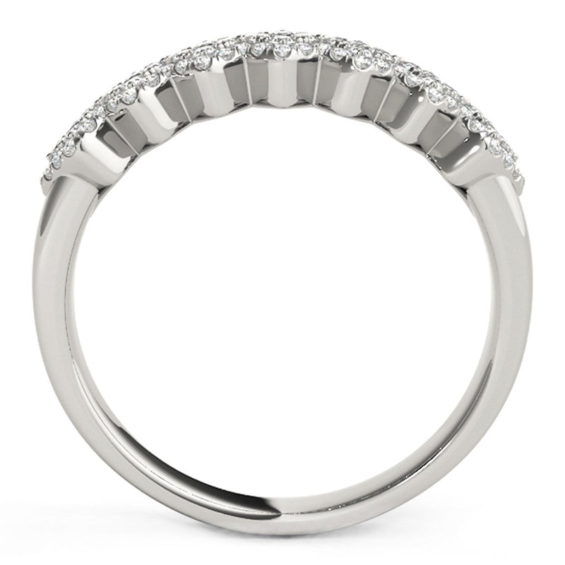 Bids.com Diamond Studded Wide Multi-Diagonal Pattern Ring in 14k White Gold (5/8 cttw) Rings
