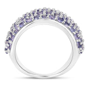 Bids.com 4.22 Carat Genuine Tanzanite .925 Sterling Silver Ring Rings