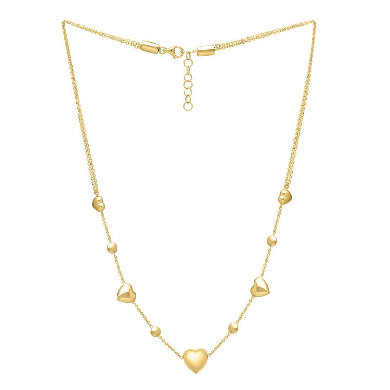 Bids.com 14k Yellow Gold Puff Heart Adjustable Necklace Necklaces