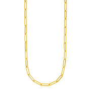 Bids.com 14k Yellow Gold Textured Paperclip Chain (3.5mm) Necklaces