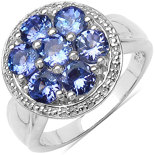 Bids.com 1.61 Carat Genuine Tanzanite .925 Sterling Silver Ring Rings