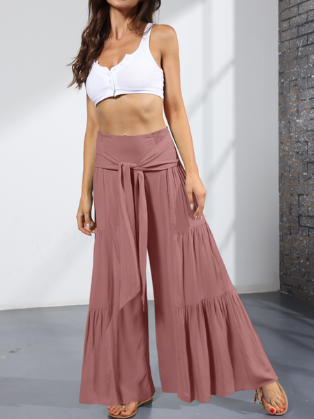 Wide Leg A Line Tie Waist Pants HE8WKV4UYK