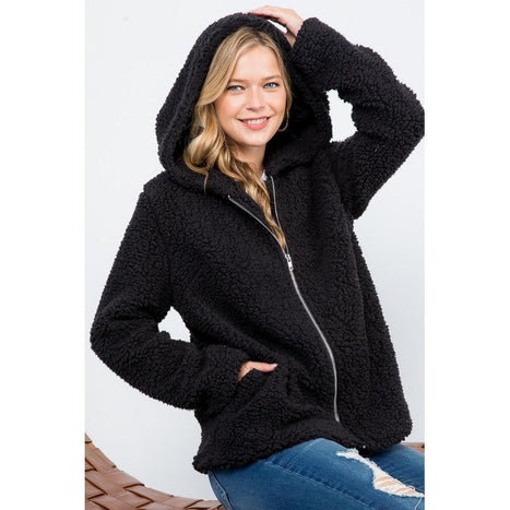 SHERPA FUR HOODIE JACKET