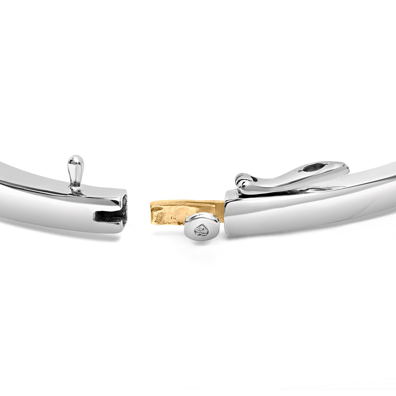 Bids.com 14K Two-Toned Gold Princess Cut Diamond Fashion Bangle (1 cttw, H-I Color, SI1-SI2 Clarity) Bracelets