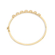Bids.com 14K Yellow Gold Alternating Bezel Set 5MM Oval Shaped Tanzanite and 1/5 Cttw Diamond Bangle Bracelet (H-I Color, VS2-SI1 Clarity) - Fit's wrists up to 7.25" Inches Bracelets