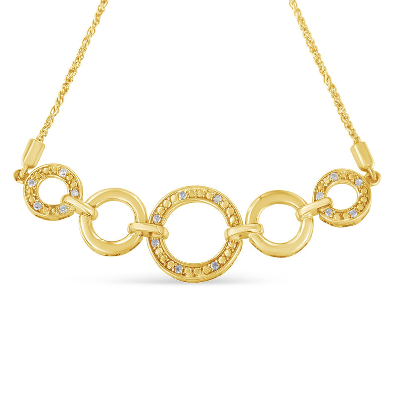 Bids.com 10K Yellow Gold over .925 Sterling Silver Diamond Accented Graduated Infinity Open Circle 6â€-9â€ Adjustable Bolo Bracelet Bracelets