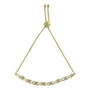 Bids.com 10K Yellow Gold over .925 Sterling Silver 1/10 Cttw Diamond Heart and X-Link 6â€-9â€ Adjustable Bolo Bracelet (H-I Color, I2-I3 Clarity) Bracelets