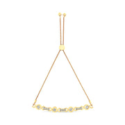 Bids.com 14K Yellow Gold Plated .925 Sterling Silver Channel Set Diamond Accent Twist 4â€-10â€ Adjustable Bolo Bracelet (I-J Color, I3 Clarity) Bracelets