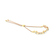 Bids.com 14K Yellow Gold Plated .925 Sterling Silver Channel Set Diamond Accent Twist 4â€-10â€ Adjustable Bolo Bracelet (I-J Color, I3 Clarity) Bracelets