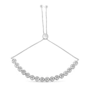 Bids.com .925 Sterling Silver 1/10 Cttw Round Diamond Bolo Bracelet (I-J Color, I3 Clarity) Bracelets