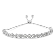 Bids.com .925 Sterling Silver 1/4 cttw Round-cut Diamond Bolo Bracelet (I-J Color, I3 Clarity) Bracelets