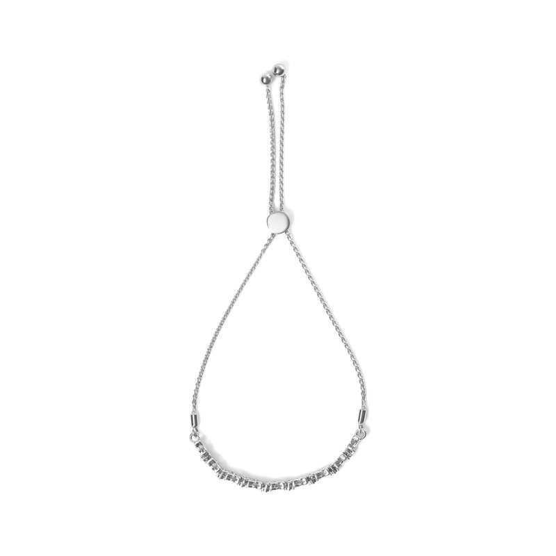 Bids.com .925 Sterling Silver 1/4 Cttw Diamond Marquise Shaped Link 4"-10" Adjustable Bolo Bracelet (I-J Color, I1-I2 Clarity) Bracelets