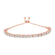 Bids.com 10K Yellow Gold over .925 Sterling Silver 1/4 Cttw Miracle-Set Diamond 4â€-10â€ Adjustable Bolo Tennis Bracelet (I-J Color, I3 Clarity) Bracelets
